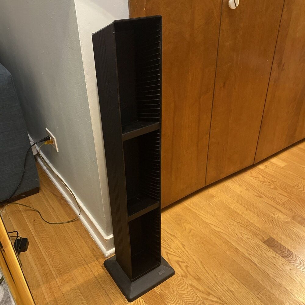 Vintage Alpha Fellowes 60 CD Plastic Storage Towers Floor Display Rack Stand 38”